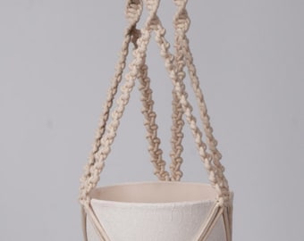 Macrame plant hanger, macrame hanging flowerpot, plant hanging the braided cotton cord 3 mm.