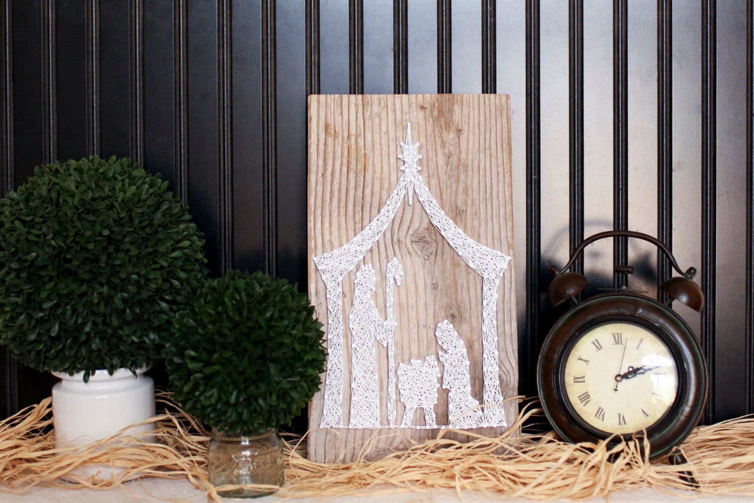 Nativity string art. Unique nativity. Unique christmas gift.