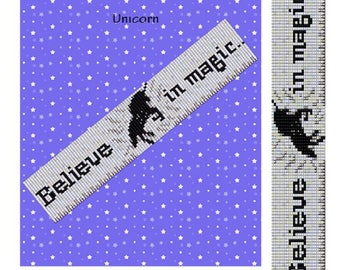 Loom beading pattern, Loom pattern, Bead loom pattern, Unicorn print, Miyuki Delica, Square stitch, Cuff bead pattern, PDF instant download