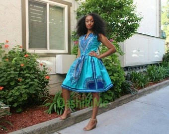 Dashiki dress, ankara dress, African print dress (Please read listing details)