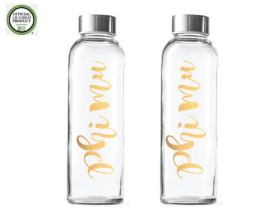 phi mu glass water bottle sorority glass bottles phi mu glass water bottle sorority glass bottles