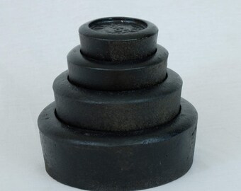 Vintage Cast Iron Stacking Kitchen Scale Weights Imperial x 4 - 4lb to 8oz