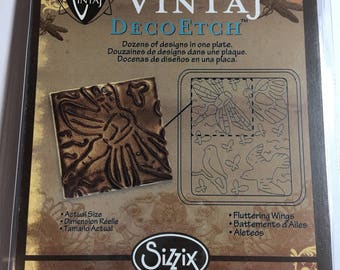 CLEARANCE-Sissix Vintaj DecoEtch, Fluttering Wings, 657651