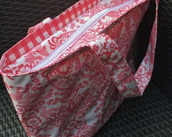 SALE 20% OFF pink oilcloth bag