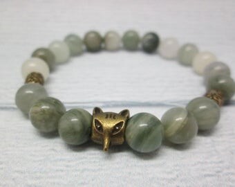 Green bracelet Charm bracelet Gift for friend Healing stone Bracelet with stones Stretch bracelet Mala bracelet Gypsy bracelet Hippie stone
