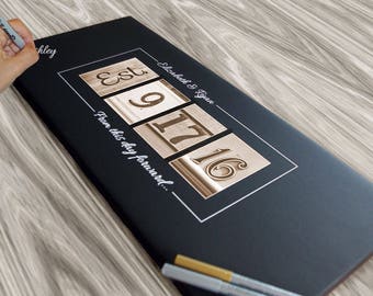 Rustic Wedding Guest Book Alternative Rustic Guest Book Custom Guest Book Rustic Wedding Guestbook 14 x 30 inches (100 to 180 signatures)