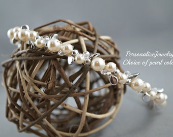 Bridal headband, Wedding headband, Bridesmaid hair accessories, Pearl hair band, Wedding hair accessories, Wedding curly hair, Ivory band
