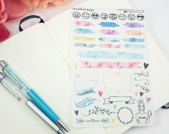 Bullet Journal Stickers, Transparent Sticker Sampler | Bujo Sampler