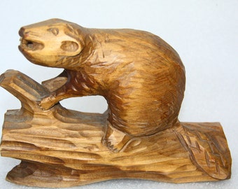 Carved beaver | Etsy