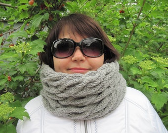 Gift-accessories-Womens-scarves-Birthday-Gift-for-sister-Knitted-scarf-Infinity-scarf-cable knit-Women-Cowl-scarf-knit-mens- Christmas-Gift