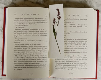 Real pressed flower bookmark with lady's thumb wildflower
