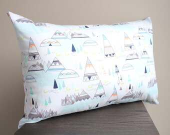 Teepee decor pillow - teepee nursery pillow, kids teepee pillow, kids decor pillow, grey pillow, teepee art gallery pillow, tipi pillow