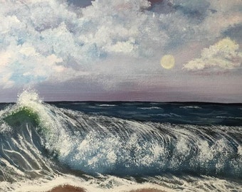Original painting, Realism, Wall art, Fine art, Wall decor, Wave Painting, Living Room Decor, Home Decor, Acrylic Painting, Ocean Painting