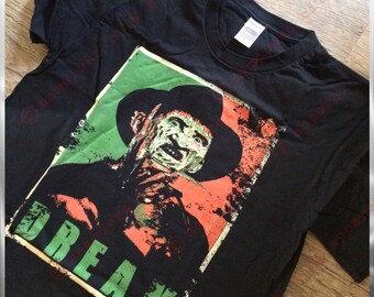 Freddy's Dream - from the horror film A Nightmare On Elm Street, Freddy Krueger dreams of you wearing this nameless city apparel shirt!