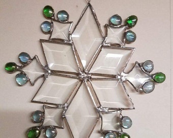 Large Blue and Green Snowflake