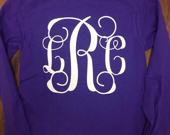 Long Sleeve Large Monogram Tshirt