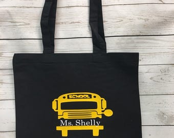 School Bus Driver Gift, Bus Driver Tote, Bus Driver Bag, Bus Driver Appreciation, Gifts for her, Personalized Tote Bags, Bus Drive Tote Bags