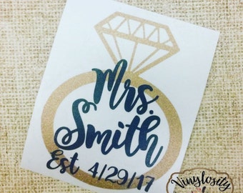 Mrs Decal | Engaged Decal | Established Decal | YETI Decal | Monogram Decal | Car Decal | Yeti Decal | Vinyl Decal | Laptop Decal