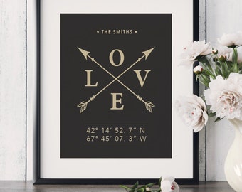 Newly Weds Gift Wedding Gift 1st Anniversary Gift Couples Gift Wedding Shower Gift Gift For Bride Coordinates Wall Art Valentines Day Gift