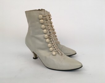 Cream ankle boots | Etsy