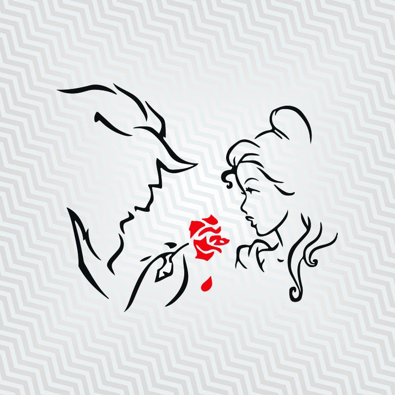 Download Beauty and The Beast Svg, Outline, Cutout, Vector art ...