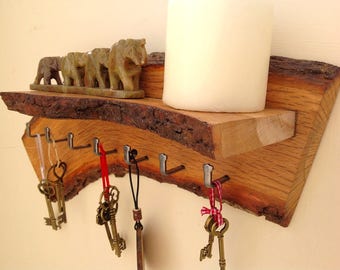 modern shelf with hooks
