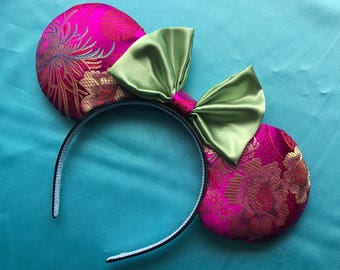 Mulan Inspired Mickey Minnie Mouse Ears Asian Epcot China Chinese Mushu Asia Head Band Headband