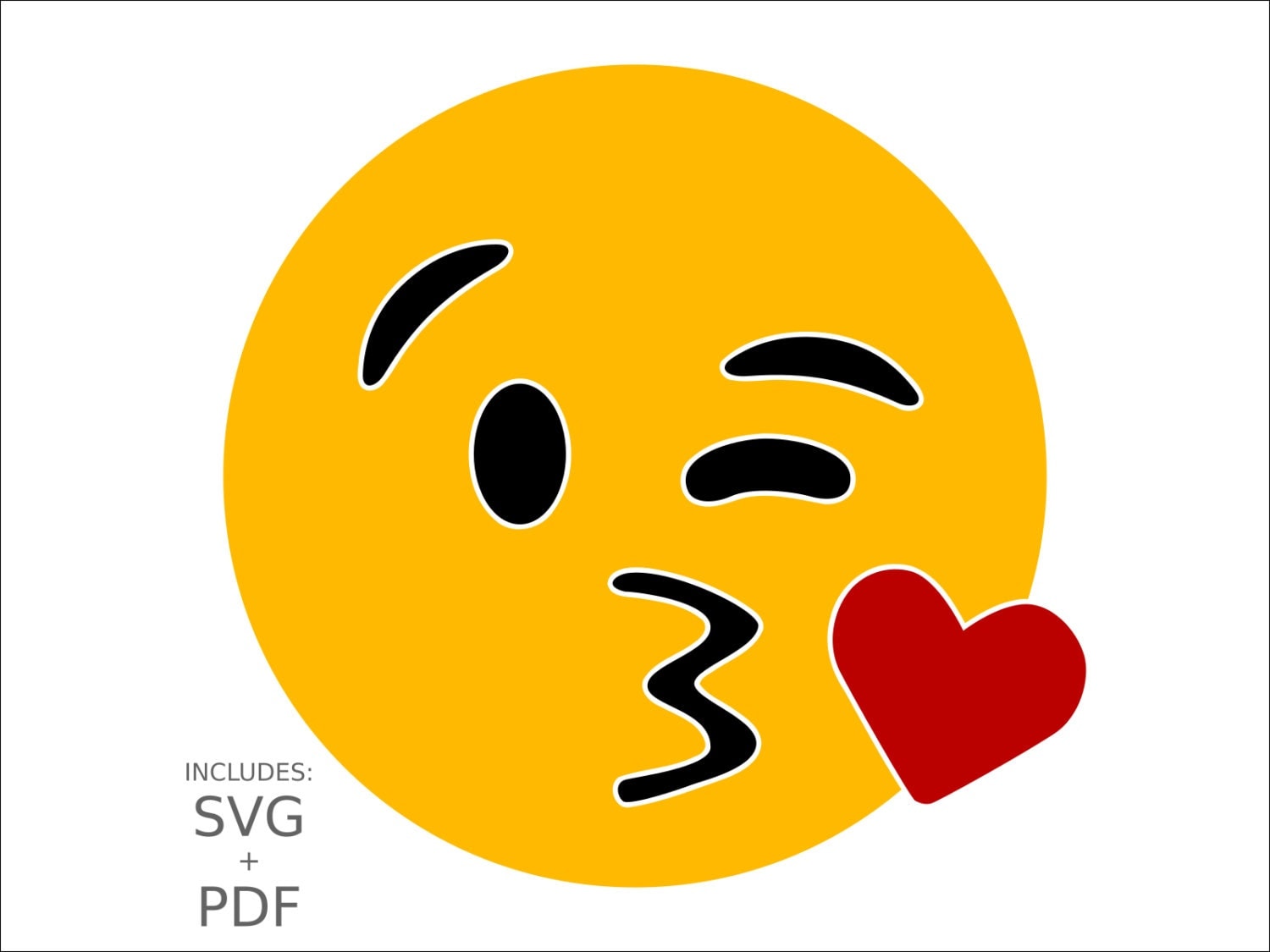 Download Cuttable Emoji SVG Winking Heart Kiss Emoticon Flirty Kissy