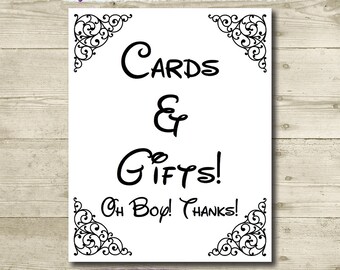 Disney Wedding Cards and Gifts Sign // PRINTABLE // 8x10 // INSTANT DOWNLOAD // Weddings, Bridal Shower, Birthday Party // Disney Font