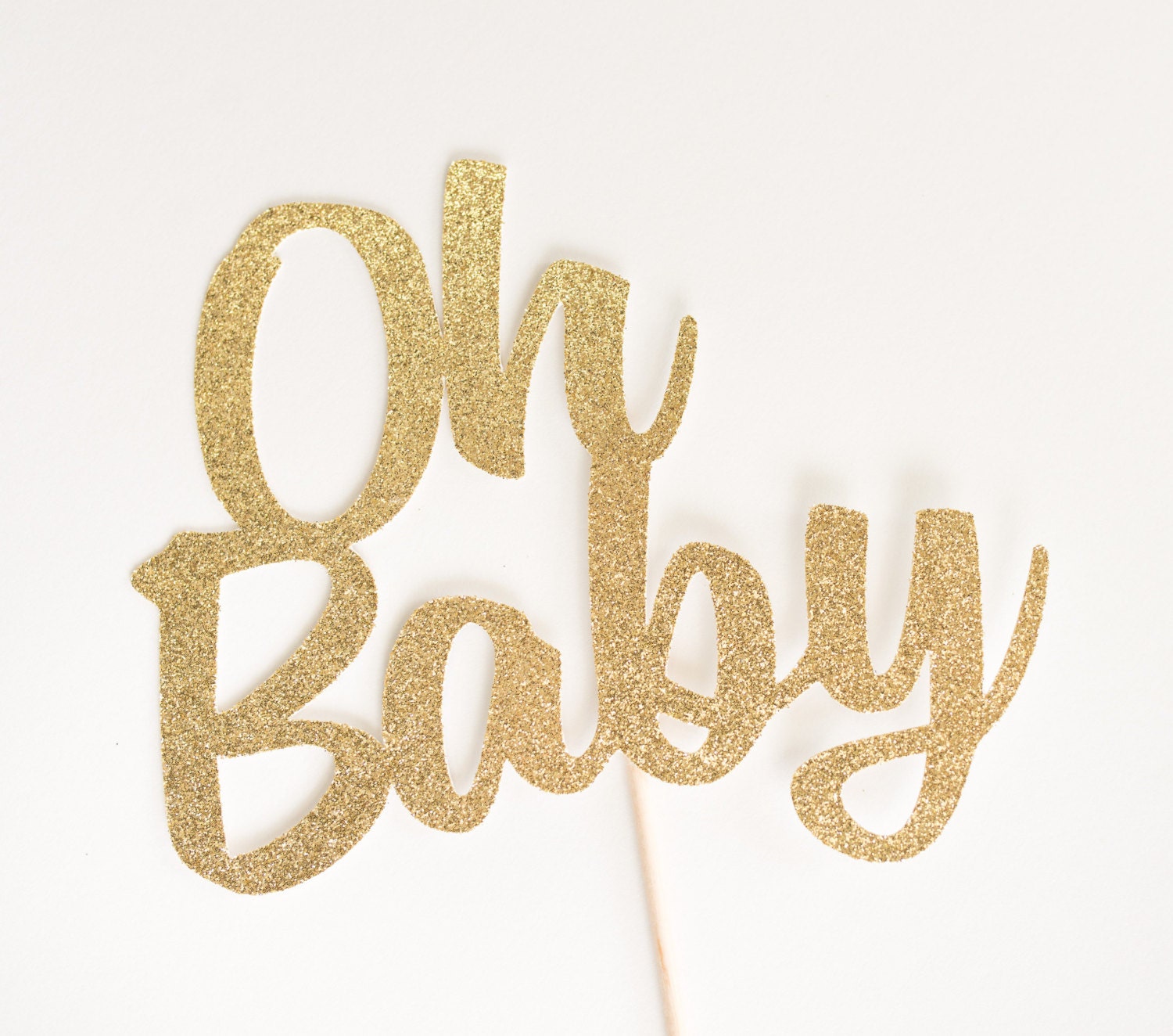 Gold Cookie One Cake Topper - Decorazione Glitter Oro Per Primo Compleanno O Baby Shower