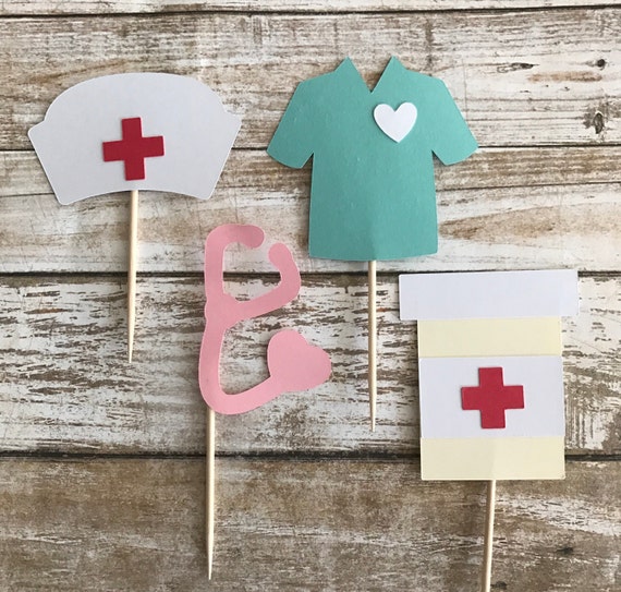 24 Nursing Cupcake Toppers