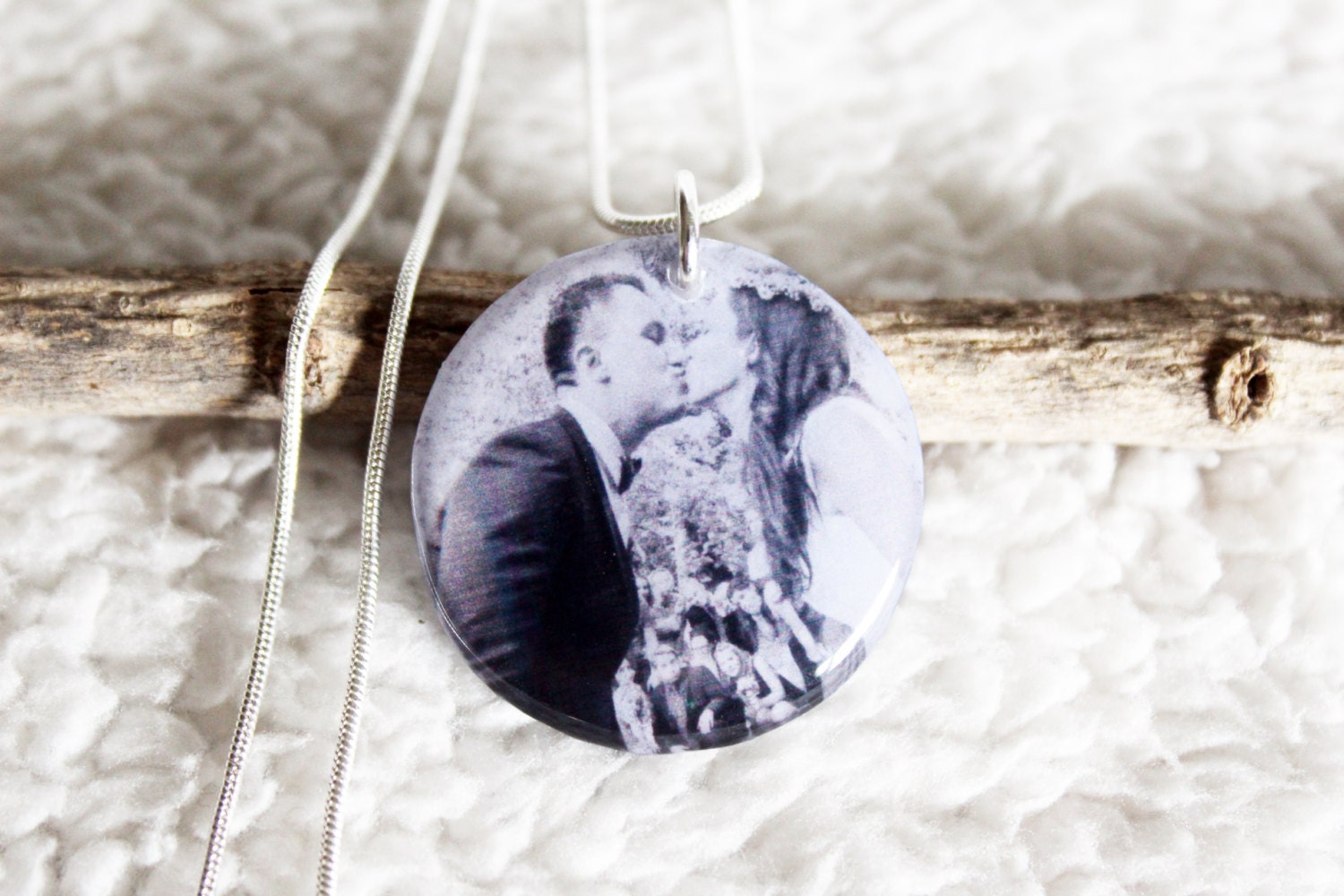 Double Sided Photo Necklace, Personalized Jewelry, Resin Necklace, Customized Jewelry, Photo Pendant, Photo Gift Mom, Picture Necklace