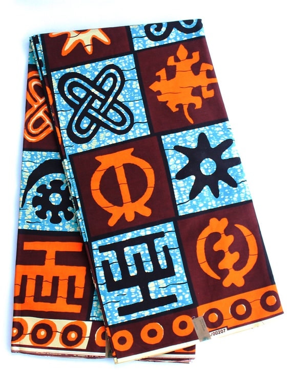 Adinkra African Fabric Adinkra Symbol Cloth African Print