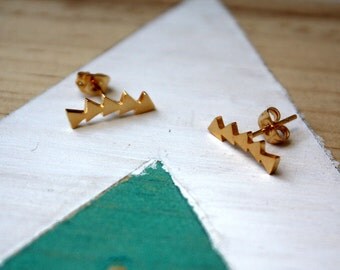 Boucles d'oreilles Fleches | doré et argenté | Joli bijou minimaliste rock | 2017 | Cadeau mignon pour elle | Pour tous les jours à offrir