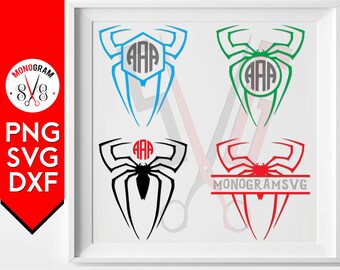 Spider svg files, Spider Monogram svg, Spiderman Logo svg, Spider Silhouette file, Cuttable Spider Svg files for Cricut Design, Monogram svg