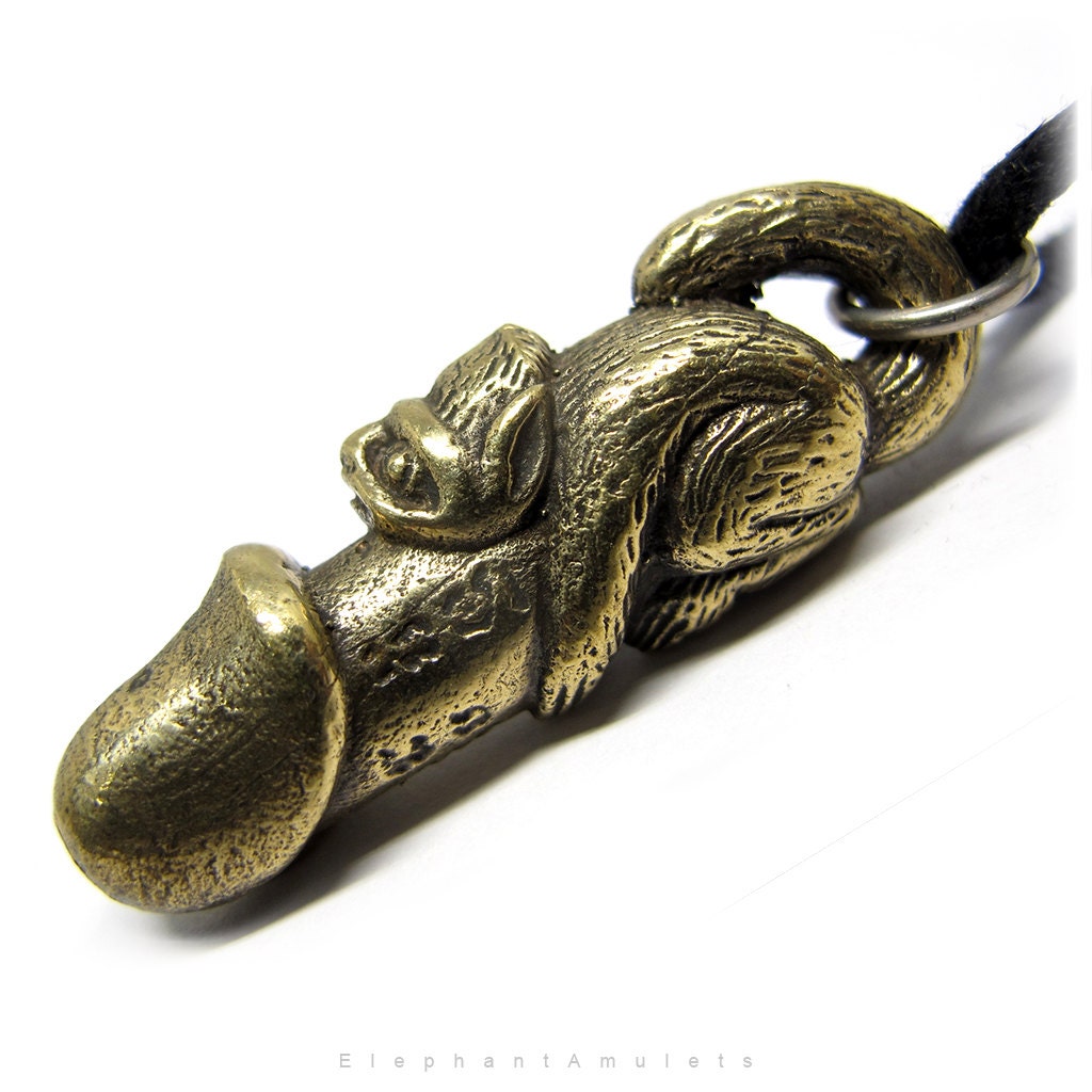 Brass Penis Charm Erotic Jewelry Sex Charm Necklace Lucky Mojo