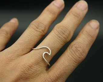 Wave Ring, Wave Midi Ring, Wave Sterling Silver Ring, Sterling Silver Ring, Wave Silver Ring, Wave, Midi Ring, Midi Rings, Silver Ring