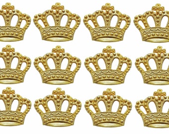 Set of 12 edible golden or silver crown cupcake toppers. Any other color also possible.