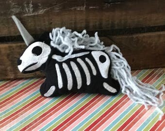 skeleton unicorn plush