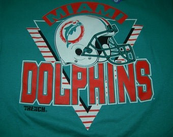 Miami Dolphins vintage nfl football t shirt by Trench made in the USA new with tags sizes Large and X-large