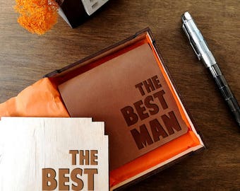 Best Man Gift, Best Man Gift Box, Groomsmen Gift, Husband Gift, Fathers Day Gift, Gift for Him, Birthday Gift for Dad, Mens Leather Wallet