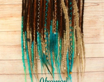 Double Ended Synthetic Dreads Extension Crochet Dreadlocks "Blue Obsession Set" Afromod