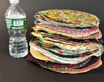 Vintage Fabric Supply Cotton Fabric Supply Large Fabric Circles Quilting Fabric Multi Patterned Fabric Patchwork Quilting Crafts
