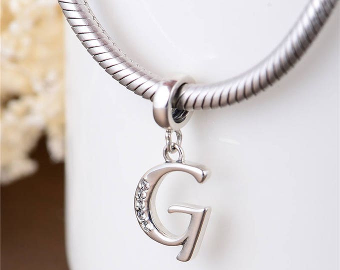 Letter G Initial Pendant Charm - 925 Sterling Silver - Personalised Gift - Gift Packaging available - Birthday Gift - Christening Gift