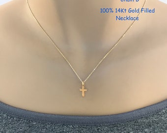 Gold cross necklace | Etsy