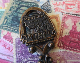 Vintage Montana State Brass Letter Opener Treasure State