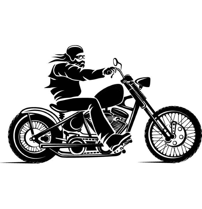 Download Motorcycle 3 Chopper Outlaw Bike Biker Repair Shop Logo .SVG