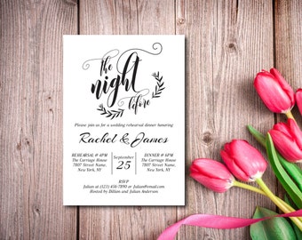 Rehearsal Dinner Invitation, Party Invitation, Rustic, Kraft Invitation, Template, DIY EDITABLE PDF, Printable Instant Download E112A