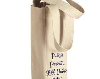 Custom Wine Bottle Tote Bag - Single Bottle Wine Tote - Wine sayings, canvas wine bag, canvas tote, Birthday Gift