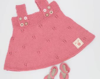 All dress and sandals in organic cotton 3 months